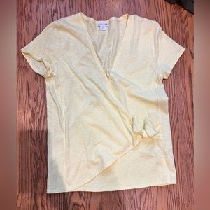 Yellow v neck shirt